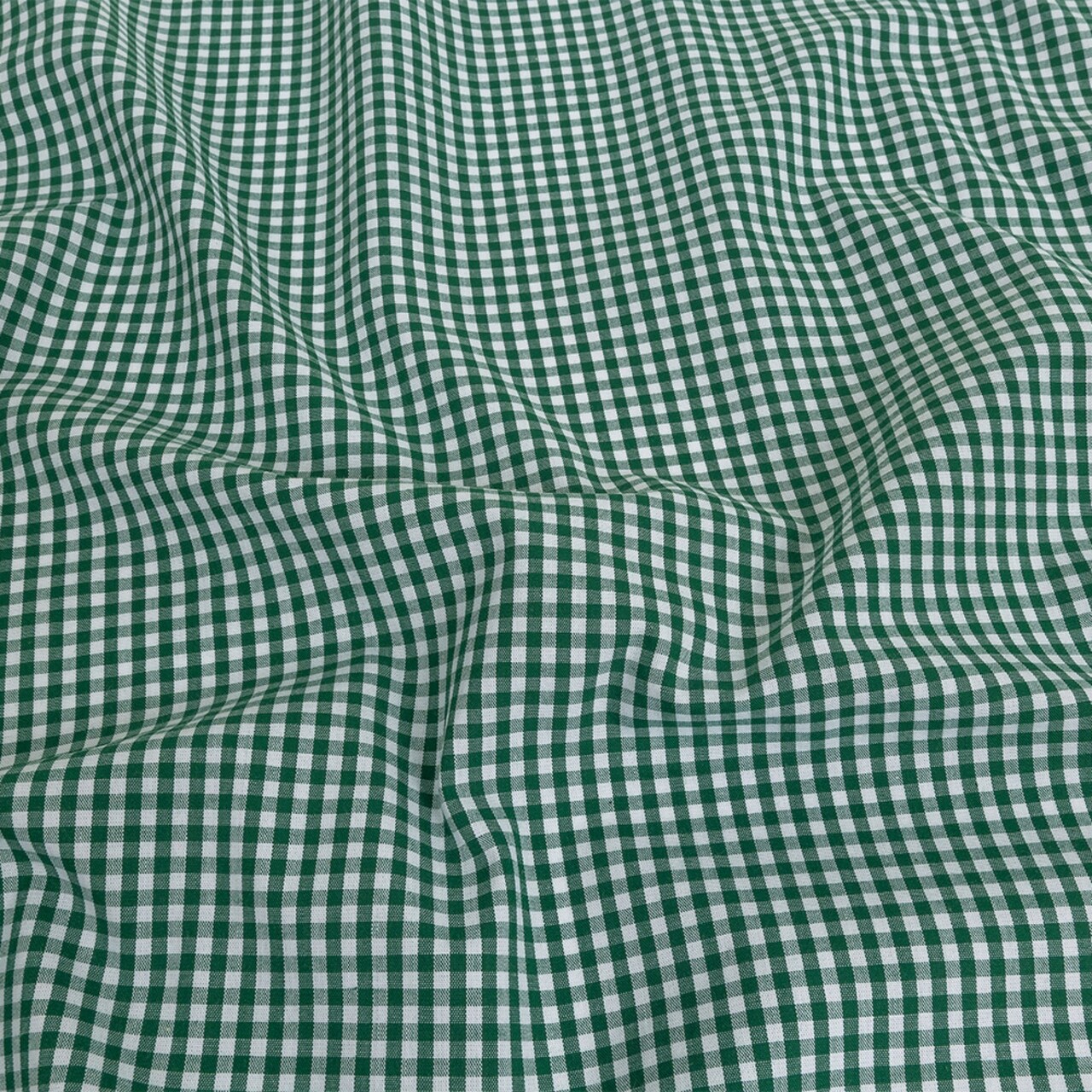 1 Yard Emerald Organic Cotton Gingham Lightweight Check Fabric